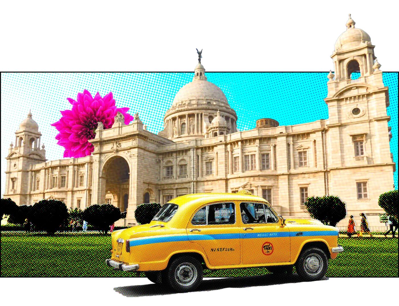 Victoria Memorial & Calcutta taxi